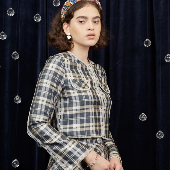 NEW Sister Jane DREAM Cosmic Check Cropped Jacket - Picture 2 of 8